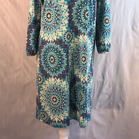 Felicity & Coco Jersey Multi Color Shift Dress 3/4 Length Sleeves M - Picture 3 of 10